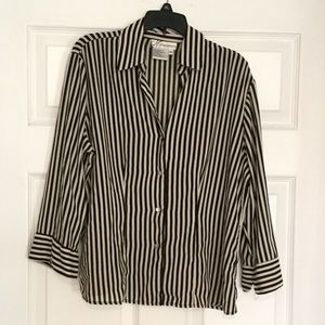Clearance! Taupe and black blouse